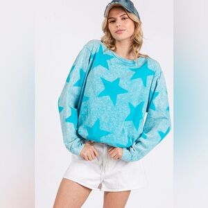 SAGE + FIG Mineral Wash Star Pattern T-Shirt